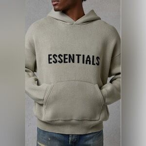FEAR OF GOD Essentials knit 21ss Double Line high street knit hooded sweater M